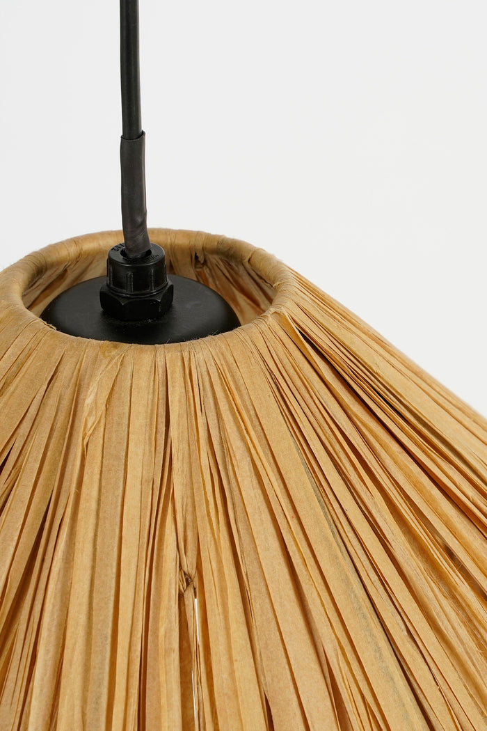 Mica Decorations Elisa Hanglamp - H18 x Ø30 cm - Raffia - Lichtbruin