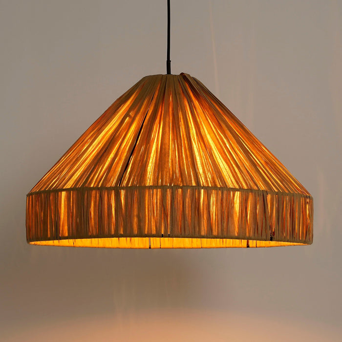 Mica Decorations Elisa Hanglamp - H18 x Ø30 cm - Raffia - Lichtbruin