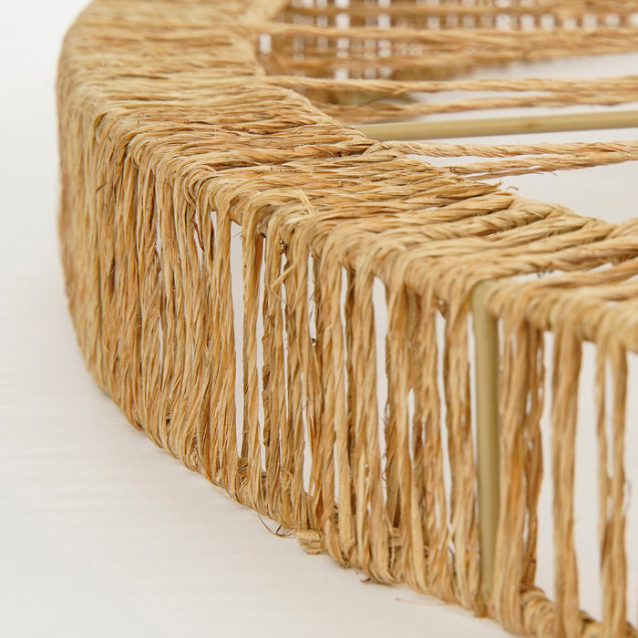 Mica Decorations Ludy Wandspiegel - H5 x Ø70 cm - Jute - Lichtbruin