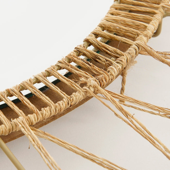 Mica Decorations Ludy Wandspiegel - H5 x Ø70 cm - Jute - Lichtbruin