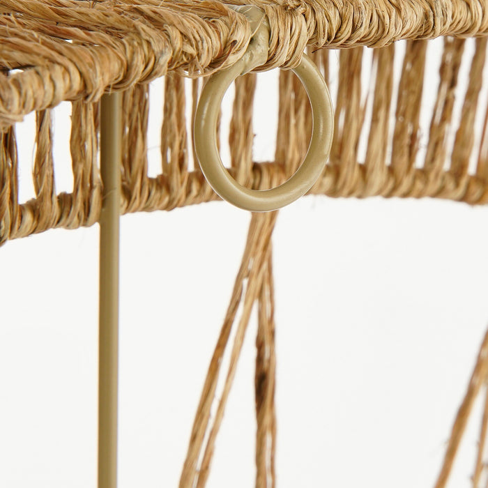 Mica Decorations Ludy Wandspiegel - H5 x Ø70 cm - Jute - Lichtbruin