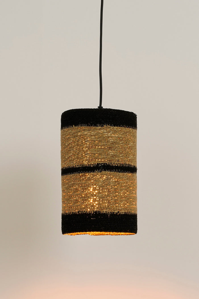 Mica Decorations Jinx Hanglamp - H30 x Ø15 cm - Jute - Zwart
