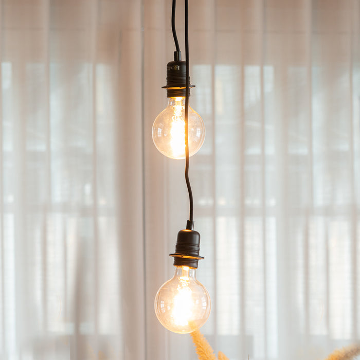 QAZQA Moderne hanglamp zwart 2-lichts - Cava