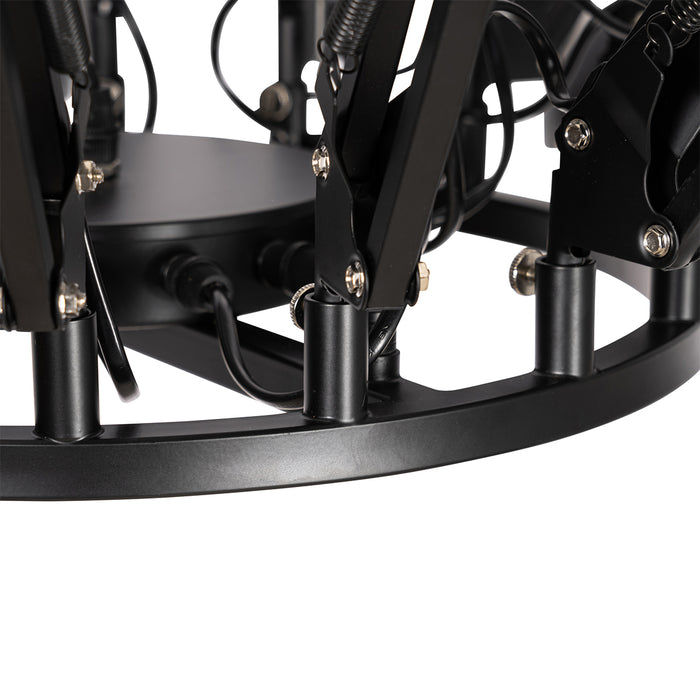 QAZQA Industriële hanglamp zwart 16-lichts verstelbaar - Hobby Spinne