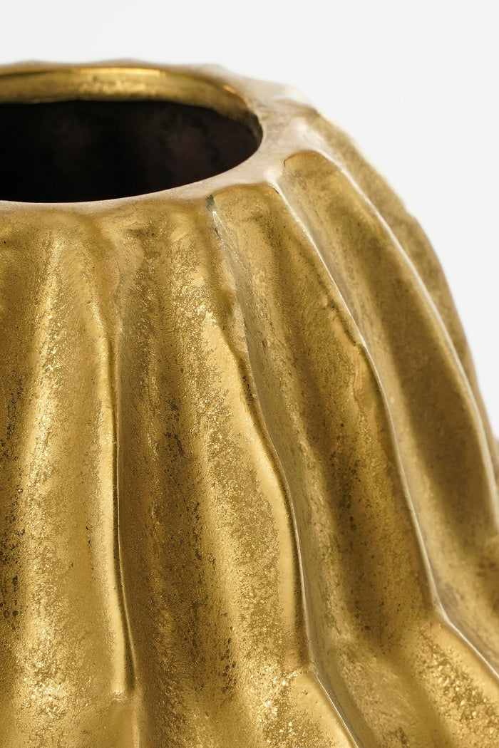 Mica Decorations Altea Vaas - H28 x Ø24,5 cm - Keramiek - Goud