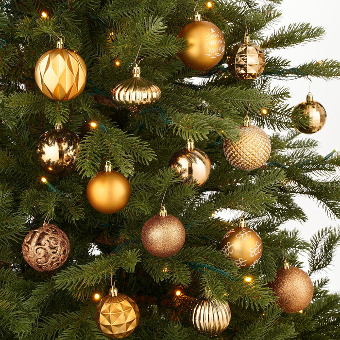 House of Seasons Plastic Kerstballen Set - 60 Stuks - Ø7 cm - Koper