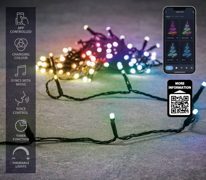 Luca Smart Lighting Kerstboomverlichting met 200 LED – L2000 cm – RGB