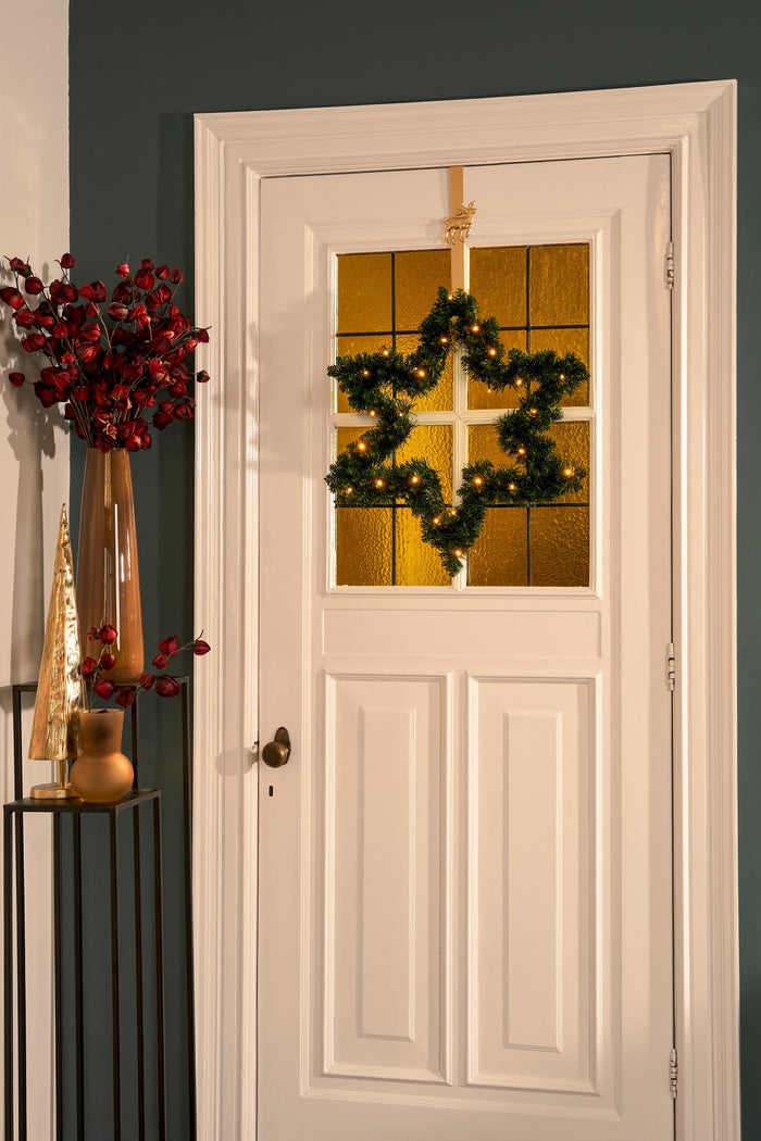 Black Box Trees Kerstkrans Ster met LED Verlichting - Ø60 cm - Groen