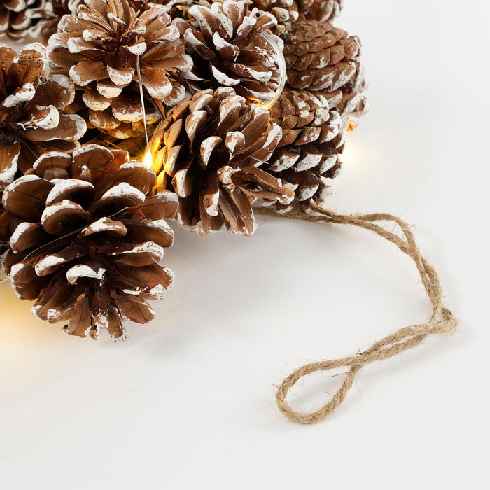 House of Seasons Kerstkrans met LED Verlichting - Ø48 cm - Bruin