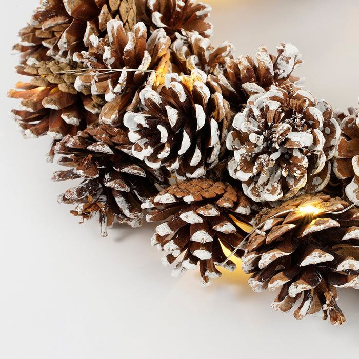 House of Seasons Kerstkrans met LED Verlichting - Ø48 cm - Bruin