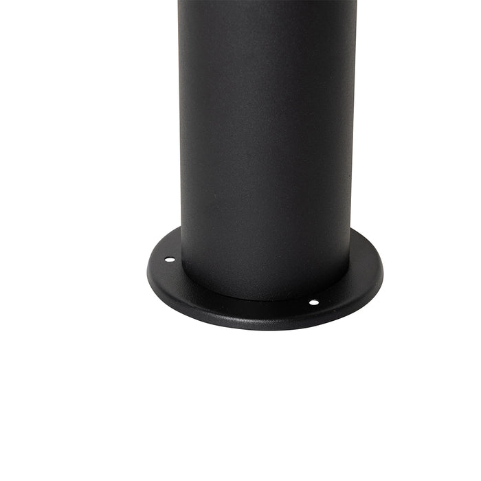 QAZQA Staande buitenlamp zwart met smoke kap 30 cm IP44 - Odense