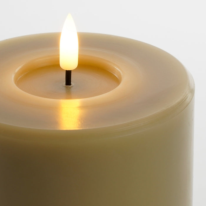Mica Decorations LED Kaars - H15 x Ø10 cm - Wax - Taupe