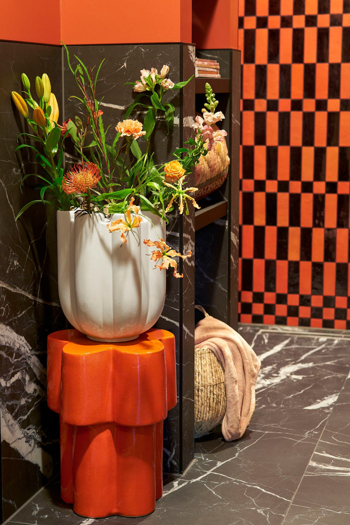 Mica Decorations Minda Tulpenvaas - H33,5 x Ø28 cm - Keramiek - Taupe