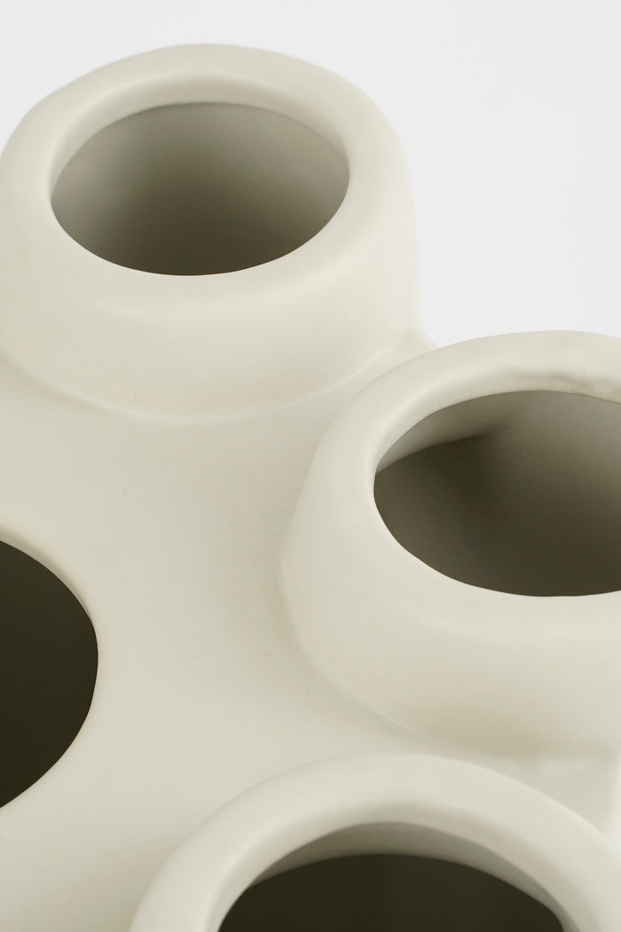 Mica Decorations Minda Tulpenvaas - H33,5 x Ø28 cm - Keramiek - Taupe