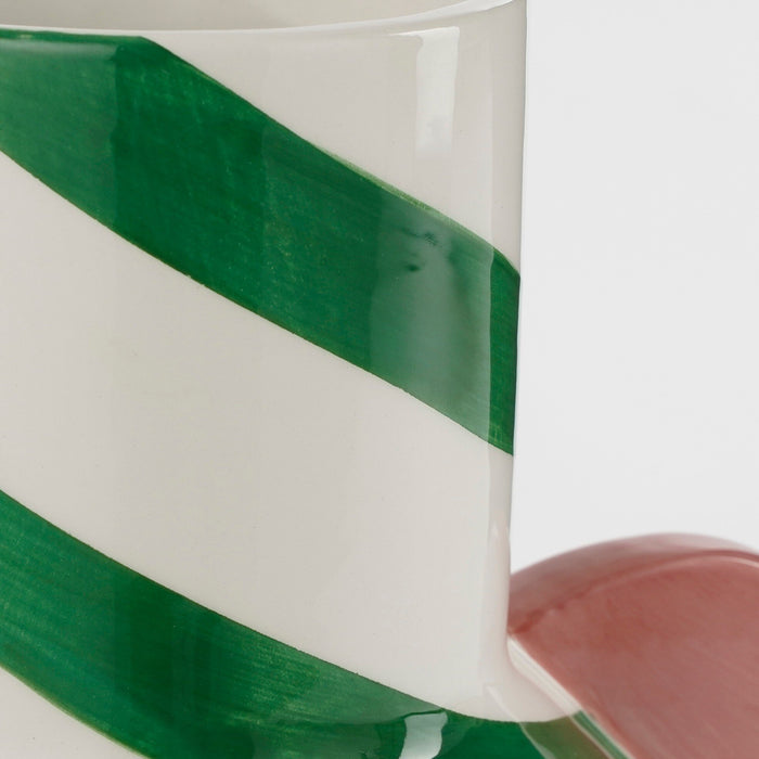 Mica Decorations Stratt Vaas - H28 x Ø22 cm - Keramiek - Groen