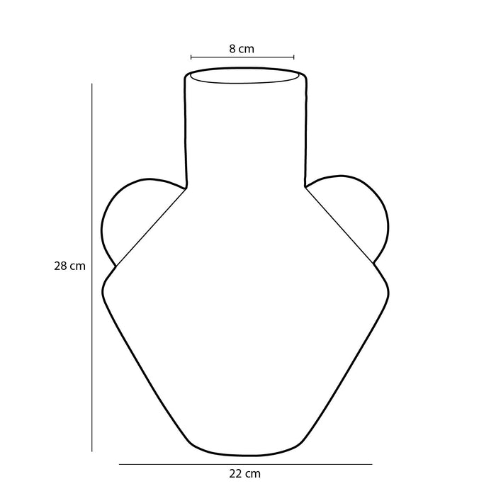 Mica Decorations Stratt Vaas - H28 x Ø22 cm - Keramiek - Groen