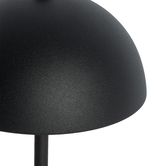QAZQA Buiten tafellamp mushroom zwart oplaadbaar 3-staps dimbaar -