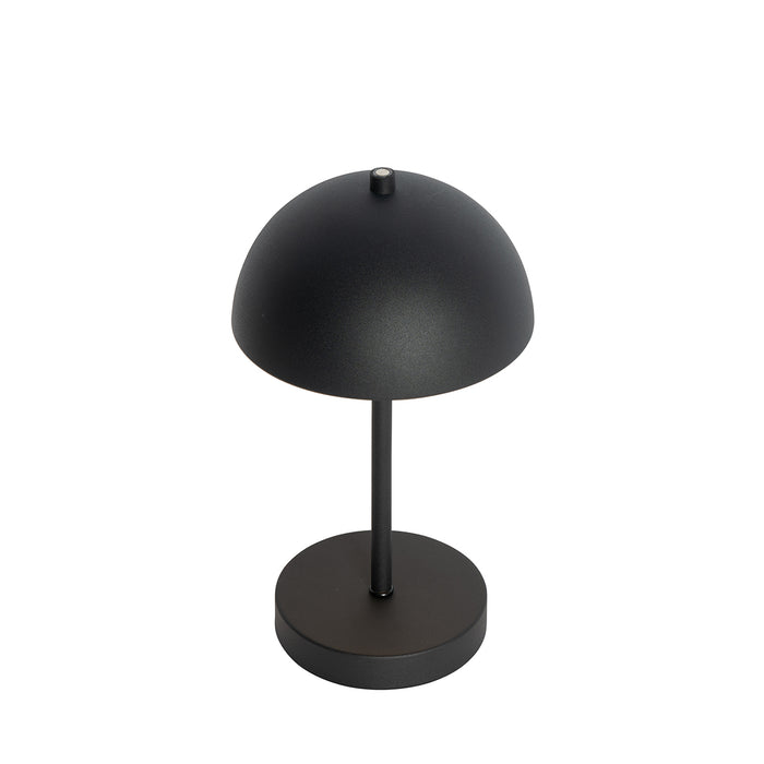 QAZQA Buiten tafellamp mushroom zwart oplaadbaar 3-staps dimbaar -