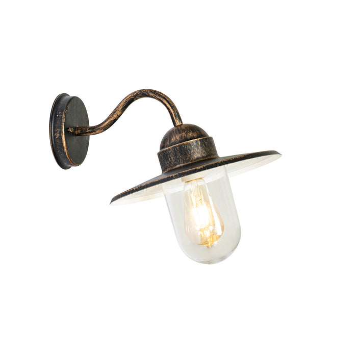 QAZQA Landelijke buiten wandlamp antiek goud IP44 - Kansas