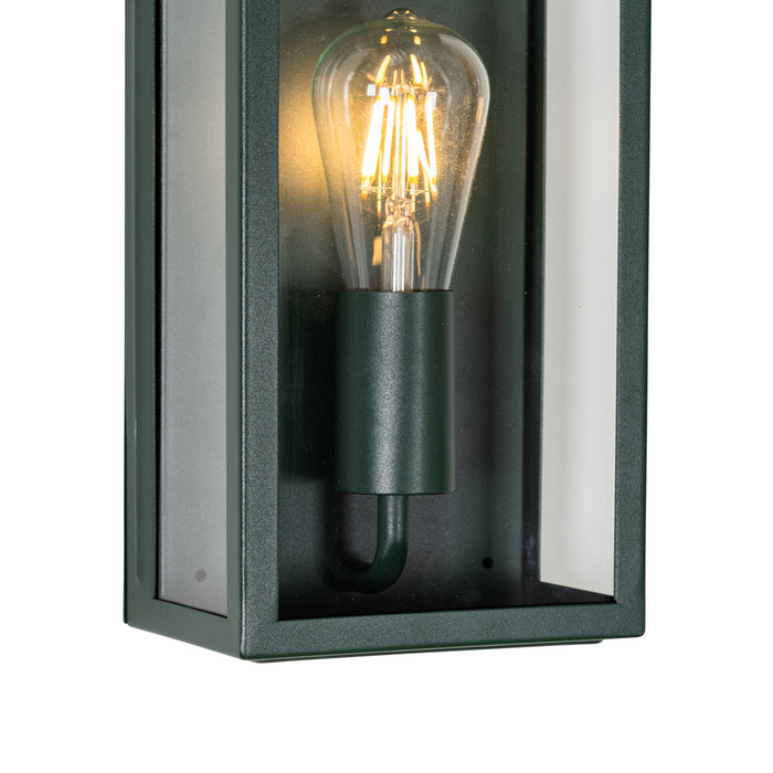 QAZQA Industriële buiten wandlamp donker groen met glas IP44 -