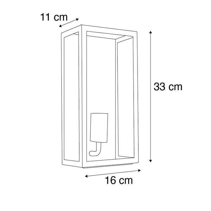 QAZQA Industriële buiten wandlamp donker groen met glas IP44 -
