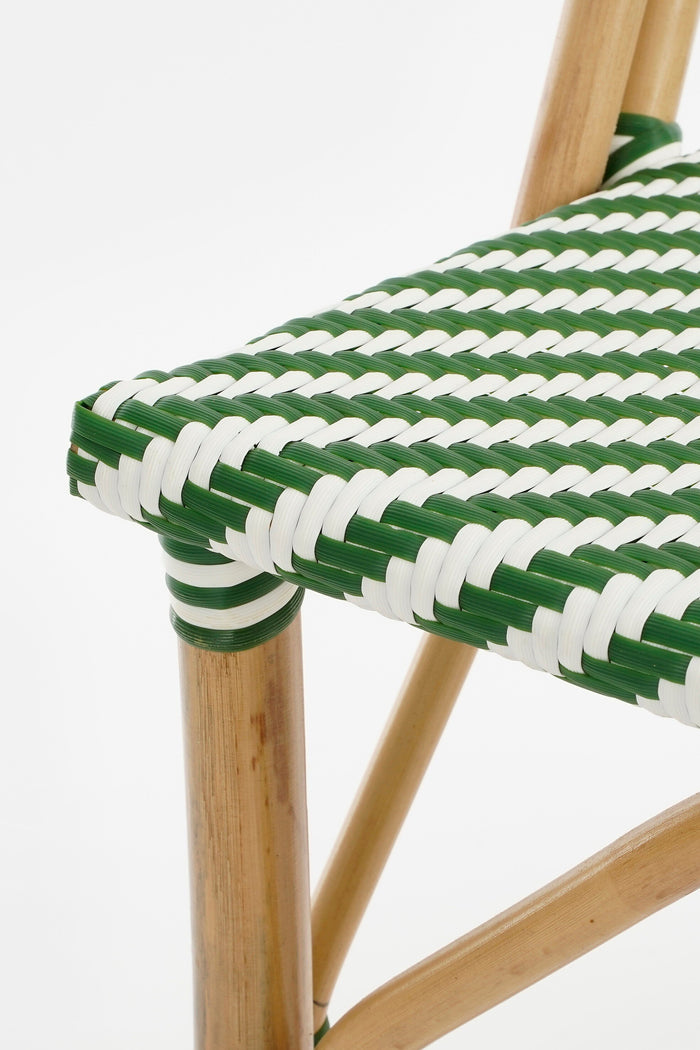 Mica Decorations Mandox Bistrostoel - Rotan - Donkergroen, Wit