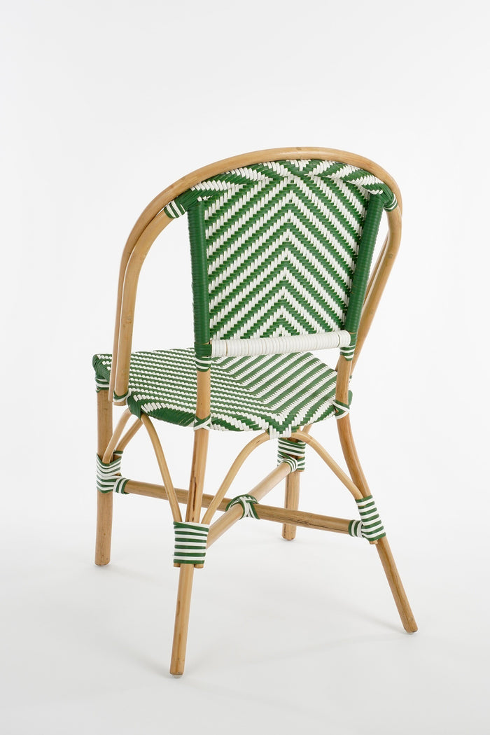 Mica Decorations Mandox Bistrostoel - Rotan - Donkergroen, Wit