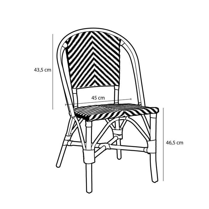 Mica Decorations Mandox Bistrostoel - Rotan - Donkergroen, Wit