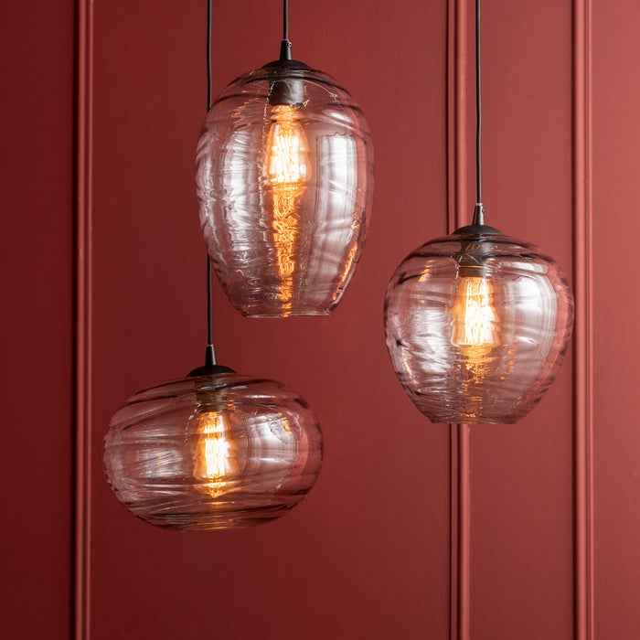 Leitmotiv - Pendant lamp Glamour Globe glass grey