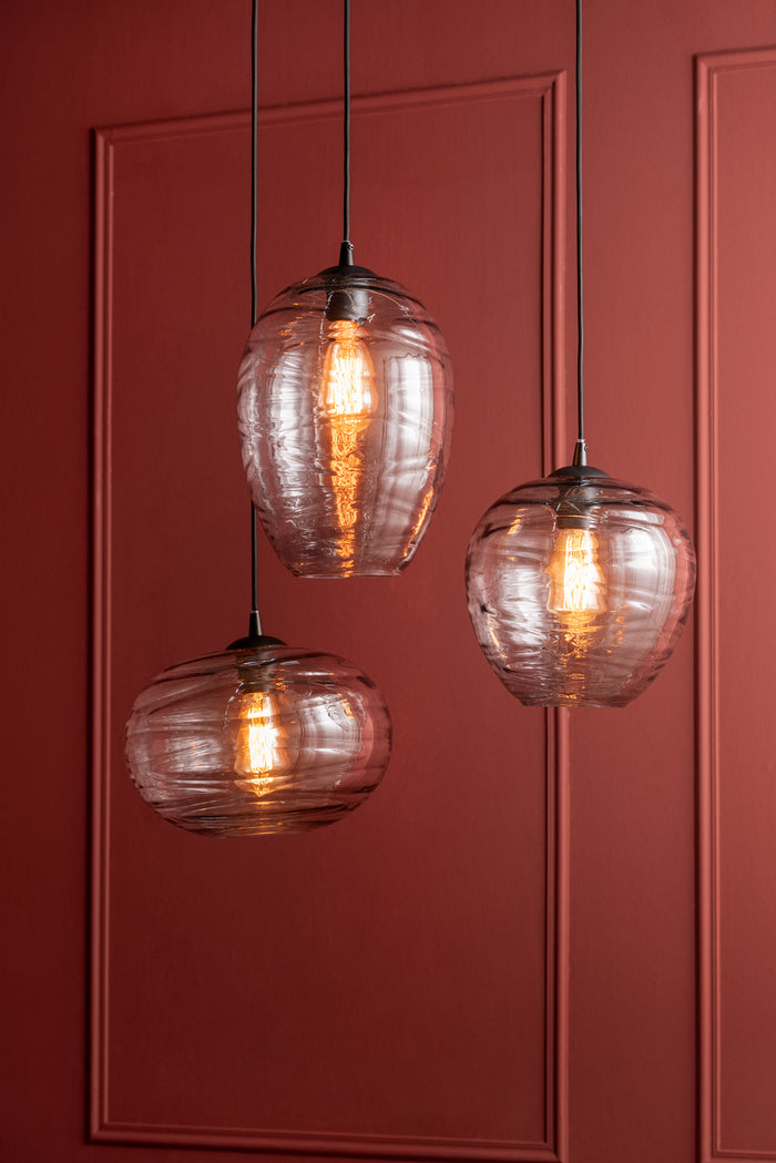 Leitmotiv - Pendant lamp Glamour Globe glass grey