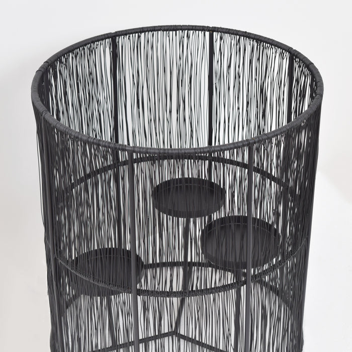 LOFT42 Wira kandelaar met 3 schotels - Metaal - Zwart - Ø28x32