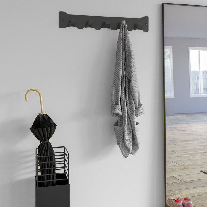 Gorillz Triangle Five - Wandkapstok - 5 haken - 70 x 5 x 12 cm - Zwart