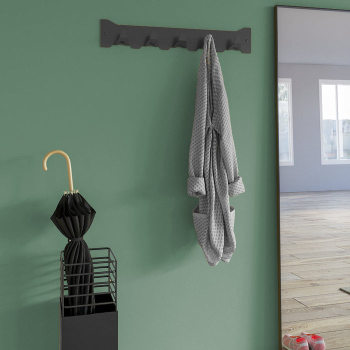 Gorillz Triangle Five - Wandkapstok - 5 haken - 70 x 5 x 12 cm - Zwart