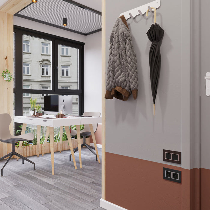 Gorillz Rounded Four - Wandkapstok - 40x6x7,8cm - Wit