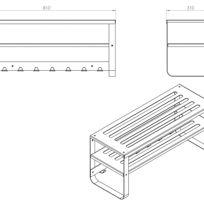 Gorillz Unify Wandkapstok met Hoedenplank en Extra Ruimte