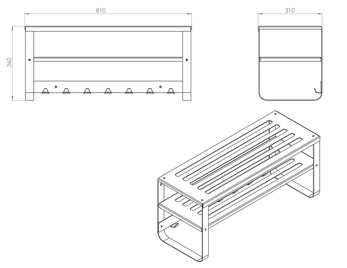 Gorillz Unify Wandkapstok met Hoedenplank en Extra Ruimte