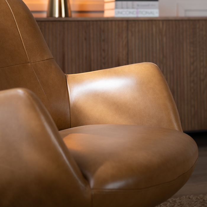 Bronx71 Fauteuil Stella draaibaar leer cognac