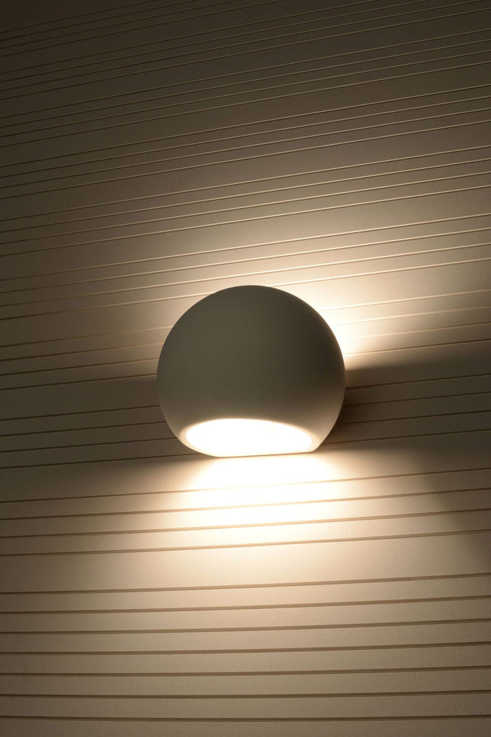 Sollux Wandlamp Globe E27 gips wit