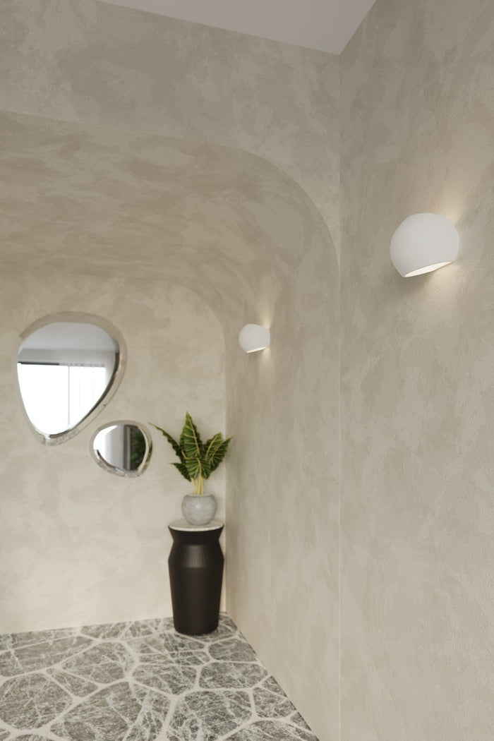 Sollux Wandlamp Globe E27 gips wit