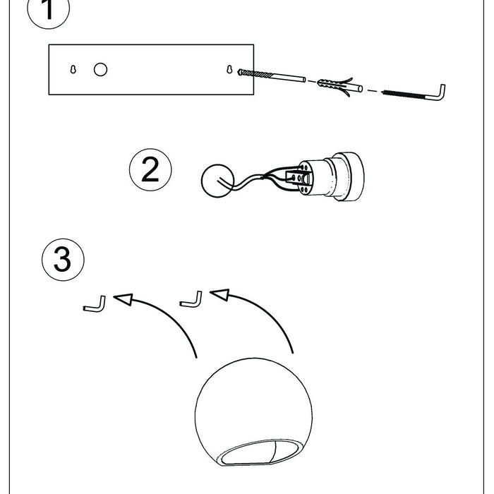 Sollux Wandlamp Globe E27 gips wit