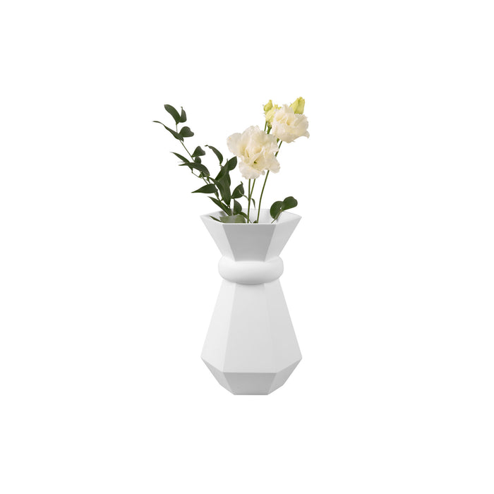 present time - Vase Geo Queen polyresin white