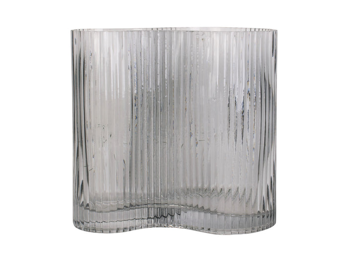 present time - Vase Allure Wave glass dark grey