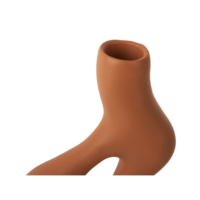 present time - Vase Organic Swirls polyresin burned orange