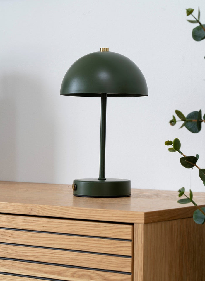 House Nordic Holt Groen LED Tafellamp Oplaadbaar