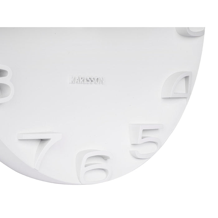 Karlsson - Wandklok On The Edge - Wit met chromen wijzers - Ø42cm