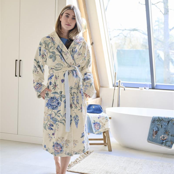 Pip Studio Secret Garden Badjas - WhiteBlue - L