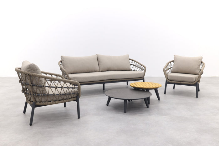 VDG Julia stoel bank loungeset - 5-delig - antraciet