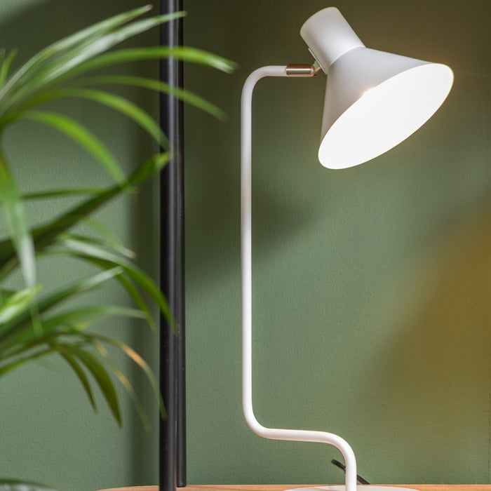 Leitmotiv - Table lamp Office Curved metal white