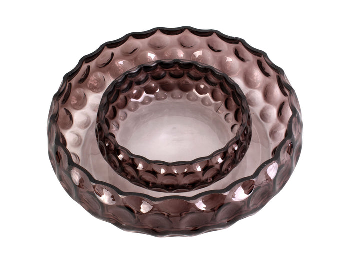 present time - Bowl Speckles glass large chocolate brown