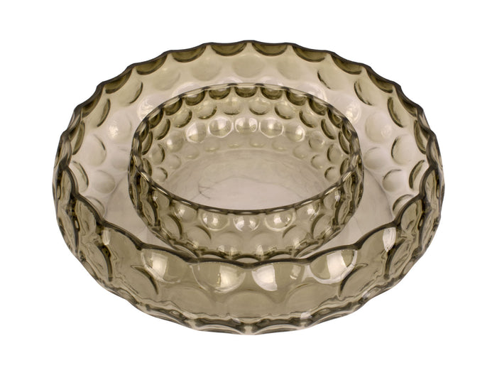 present time - Bowl Speckles glass large moss green